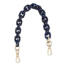 Acrylic Purse Strap,15 Inch Luxury Handbag Chain Handle Straps Dark Blue/White