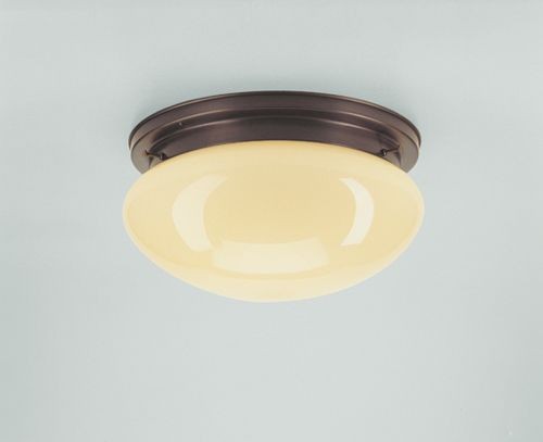 Deckenleuchte KüChe Rund Messing Antik Glas In Elfenbein Ø30 Cm Deckenlampe E27-image