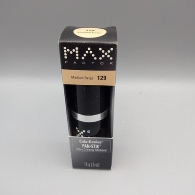 Max Factor Pan-Stik Makeup New in Package Medium Beige #129 14 Grams Original