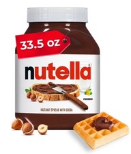 Untable de avellanas Nutella con cacao para el desayuno, tarro de 33,5 oz