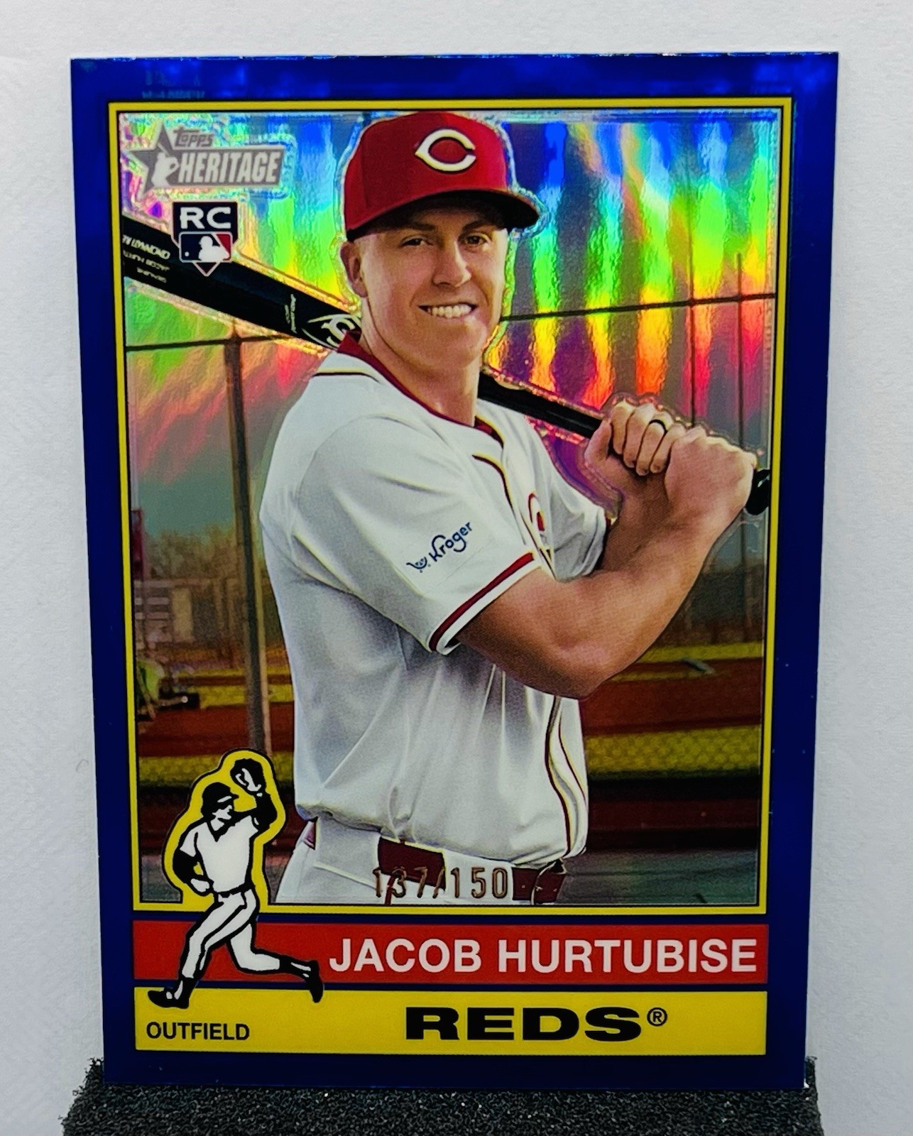 2025 Topps Heritage - Jacob Hurtubise #124 Chrome Blue Refractor /150