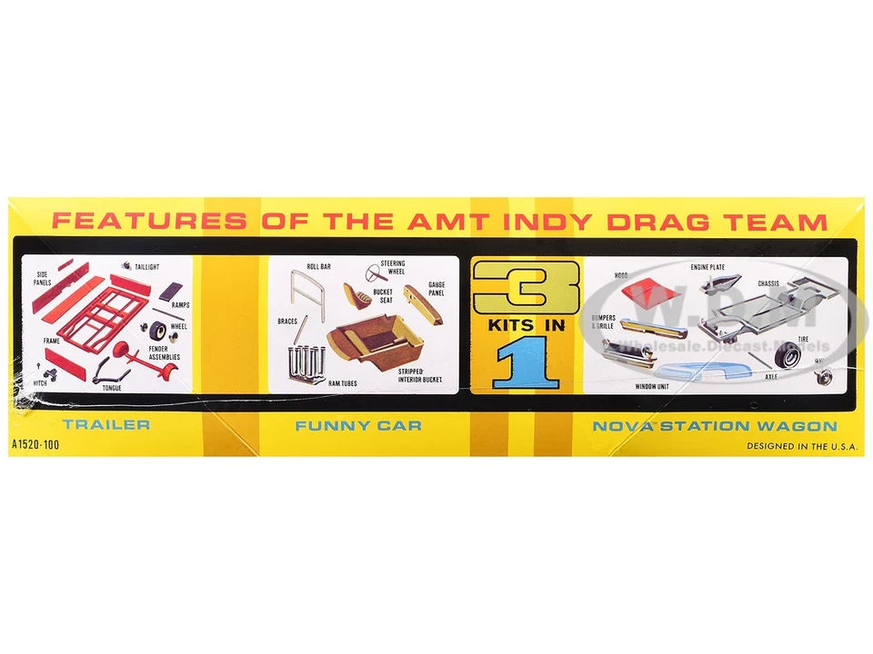 KIT MODELO HABILIDAD 2 INDY DRAG COMBO 3 EN 1 SET MODELO ESCALA 1/25 POR AMT AMT1520 Foto 3 de 4