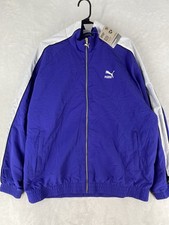 PUMA Jacket Jacket Womens T7 Play Paris Full Zip Track Purple Casual Athletic