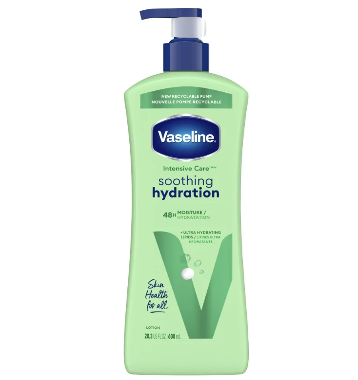 Vaselina Cuidado Intensivo Loción Corporal Hidratación Calmante para Mujeres, 20.3 OZ, PAQUETE DE 2 Foto 2 de 4