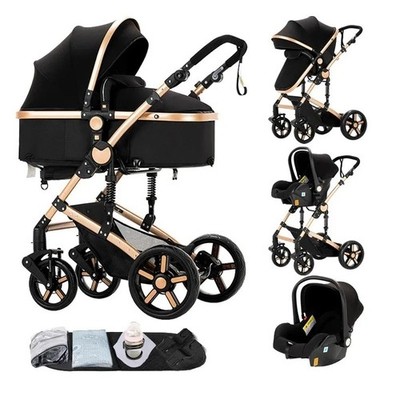 KIDUKU  3 in 1 Kombi-Kinderwagen Buggy Reisebuggy inkl. Auto- Babyschale Faltbar
