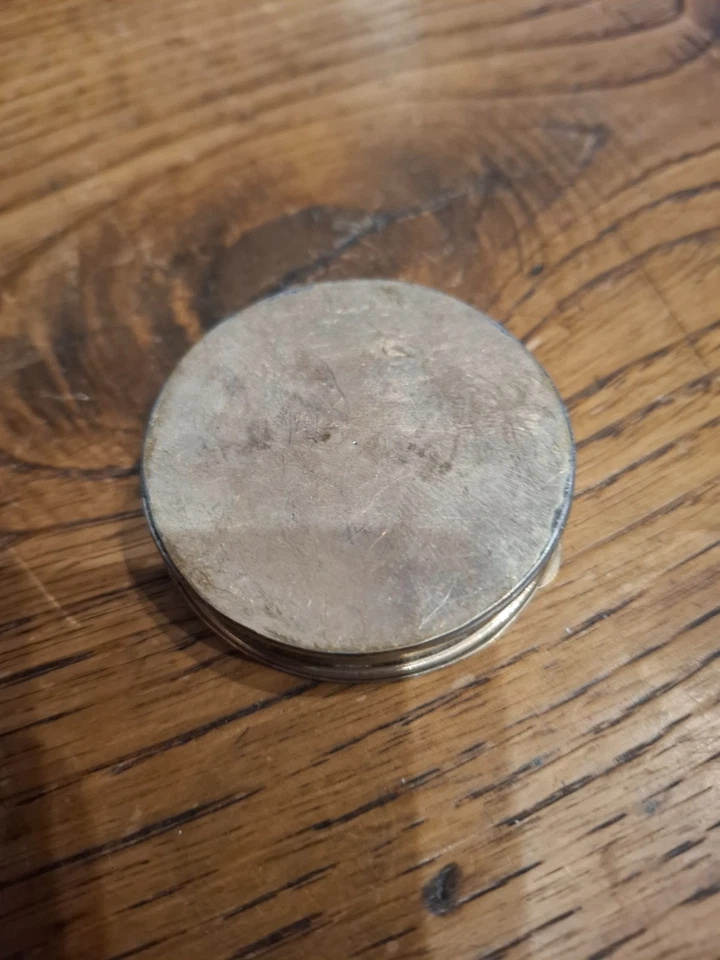 Ancienne Petite Boîte Tabac à Priser Ou Pilulier Métal Chromé Ou Argenté - Photo 3/3