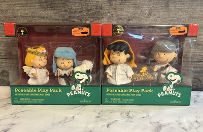TWO FOREVER FUN PEANUTS HOLIDAY POSEABLE PLAY PACK FIGURE SET CHARLIE BROWN