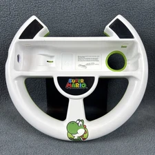 Nintendo Wii - Yoshi Mario Kart Racing Steering Wheel White & Green