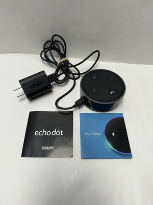 AMAZON ECHO DOT 2ND GENERATION SMART SPEAKER CORDS & BOOKS - EUC