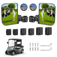 Golf Cart Mirrors for EZGO Club Car Yamaha, No Drilling Golf Cart Side Mirror
