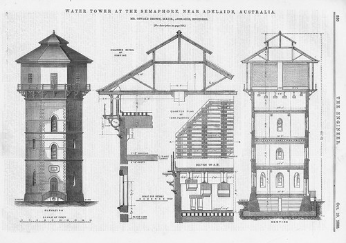 ADELAIDE Australia Water Tower at Semaphore Water Works 2 x Antique Prints 1880