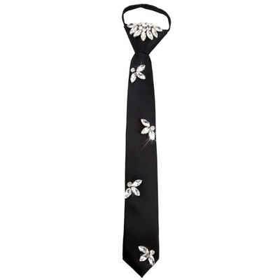 Chic Unisex Formal Accessory Crystal Decorated Polyester Easy Knot Structure