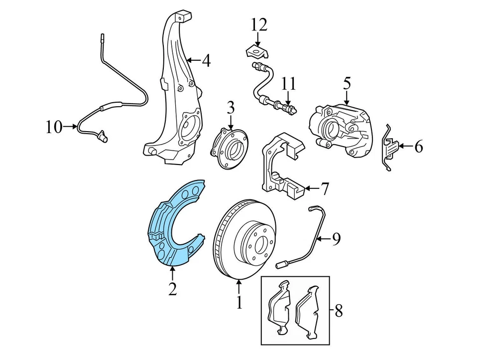 BMW 650I XDRIVE 2013-2019 GRAN CUPÉ - Freno delantero izquierdo protector contra polvo/salpicaduras Foto 3 de 4