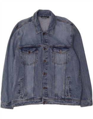 LIVERGY Mens Denim Jacket UK 46 3XL Blue Cotton LM01