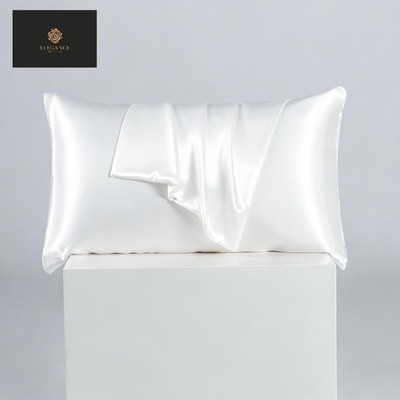 2 Pack 100% Mulberry Silk Pillowcase 25 Momme for Hair and Skin White