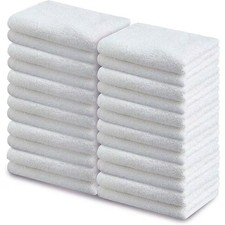 Salon Towels Rich Cotton Towel Pack Of 24 White Spa Towel in 16x27 inches.
