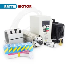 CN SHIP】0.8KW 220V Water Cooled Spindle Motor ER11+1.5KW VFD Inverter+65mm Mount