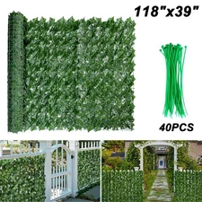Artificial Faux Ivy Leaf Decorative Privacy Fence Panel Screen Hedge 118"x39"