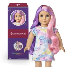 Truly Me 18-inch Doll #116 with Blue Eyes, Purple-and-Pink Hair, Light Skin,