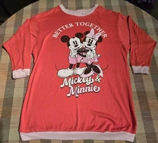 Mickey Minnie Disney Nightgown XS Pink Red Romantic SOFT & COZY 