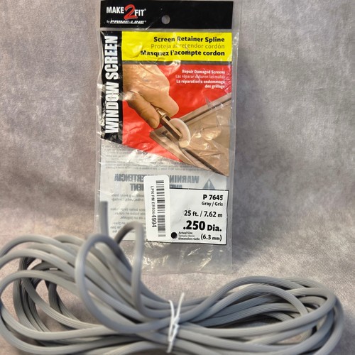 Prime-Line Make2Fit Screen Retainer Spline Gray .250 Dia 25 Ft P 7645