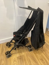 GB Pockit Lightweight Stroller Black + Travel Bag | Ultra Compact Fold | 5‑Point