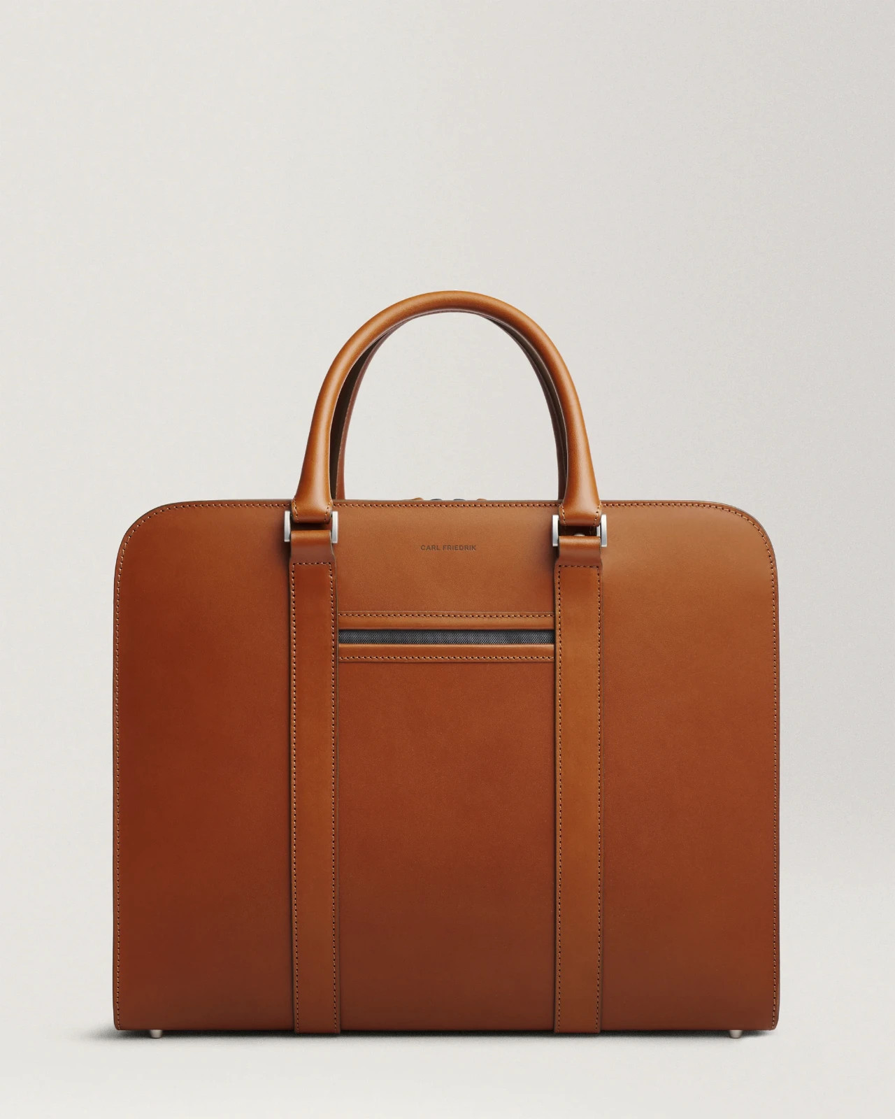 Carl Friedrik Palissy Double Briefcase Cognac Smooth Leather