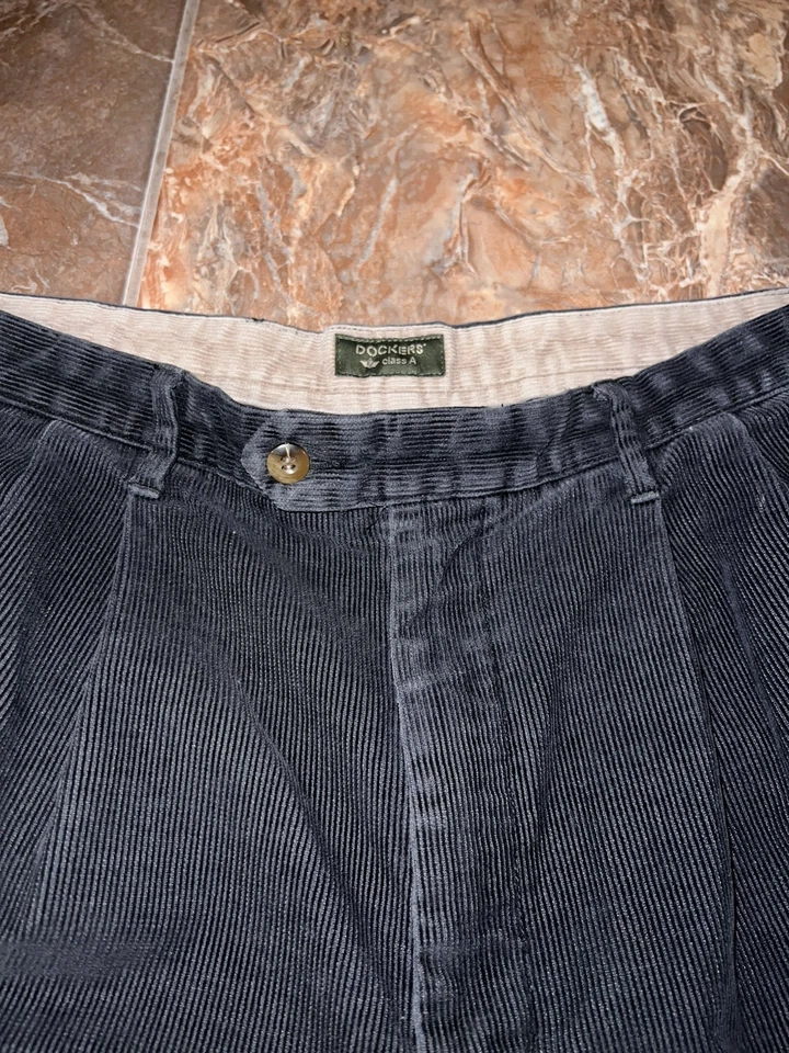 Docker's брюки мужской вельвет расслабленный манжеты Khakis темно-синий 40/30 промежности стежок - Изображение 4 из 4