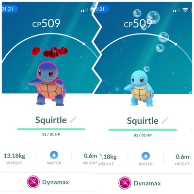 10x Dynamax Squirtle Pokemon Gen1 GO Pokémon Not Shiny Lucky Chance Blastoise
