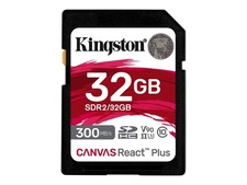 Kingston 32GB Canvas React Plus SDHC UHS-II 300R/260W U3 V90 for Full SDR2/32GB