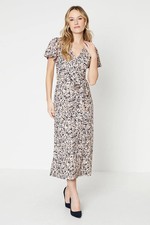 Dorothy Perkins Pink Wrap Dress Womens Daywear Dresses