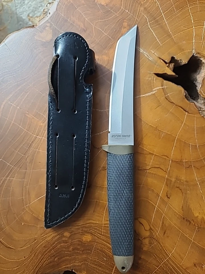 De colección Cold Steel Recon Tanto Ventura, California EE. UU. Con Funda de Cuero Foto 2 de 4