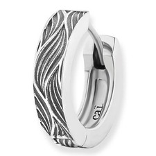 cai men single Creole 925 Sterling Silber rhodiniert oxidiert Wellen Wave Herren