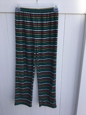 Family PJs By Macy s Kids L 10/12 Green Striped Pajama Bottoms