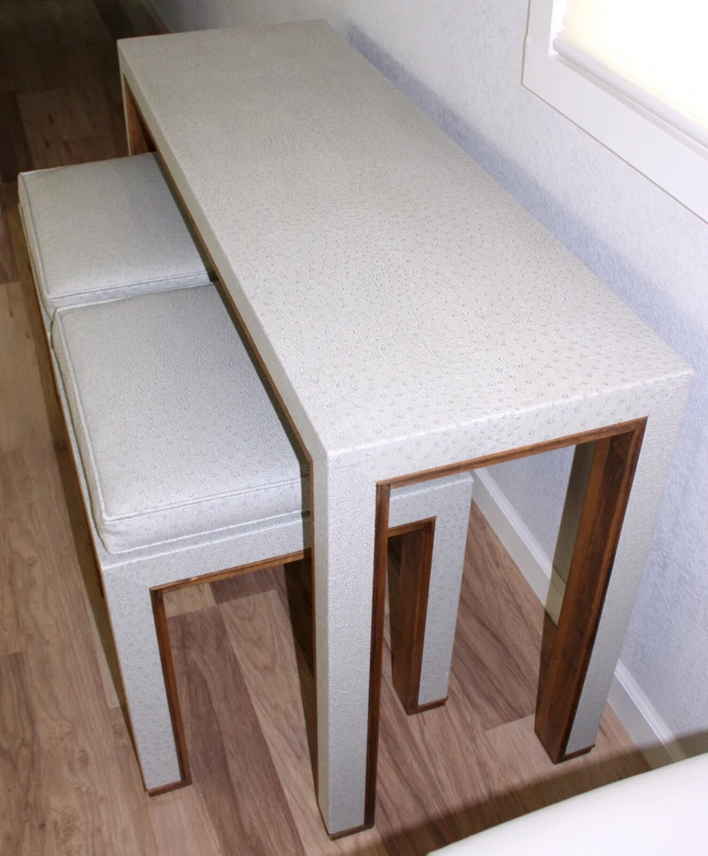 1950-е Консольный Стол Скамейка Табуреты Квадратные Искусственные Страусиные Сиденья Подушки - Только Самовывоз - Изображение 4 из 4