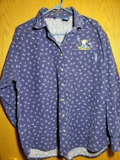 Vintage Pooh Brand Corduroy Tigger Button Down Shirt Large, see photos