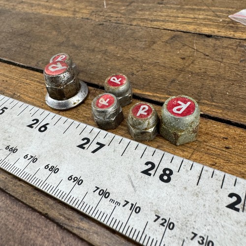 Vintage Raleigh R Nut Seatpost Clamp Bolt Red Nuts Cotter Sports Lot A3 - Picture 5 of 10