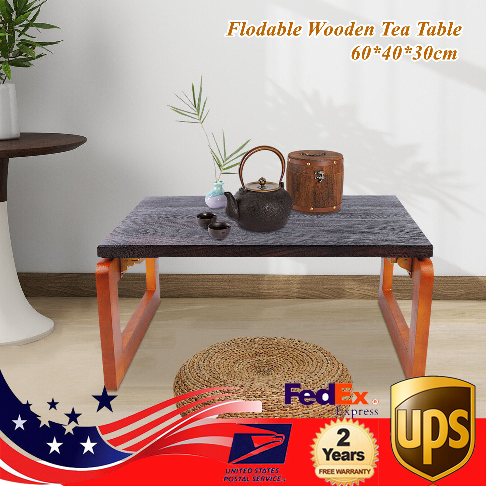 Modern Square End Table for Coffee Tea in Living Room or Office Folding Design