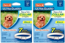 2 Pack Hartz Ultraguard Flea  Tick Collar For Puppies Up to 15" Water-Resistant