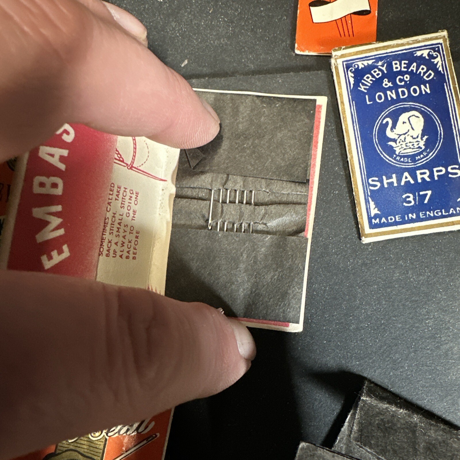 Vintage Tin Of Antique Sewing Needle Packets with Needles Collectibles