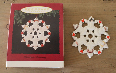 Hallmark 1994 Hearts in Harmony Porcelain Keepsake Ornament in Original Box