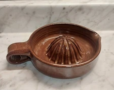 Beautiful Brown Artisan Glazed Clay Pottery Citrus Juicer Squeezer Handcrafted