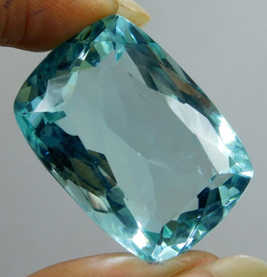 72.50ct. Aquamarine Madagascar Ocean Green Cushion Shape Loose Gemstone for Gift - Image 3 of 4