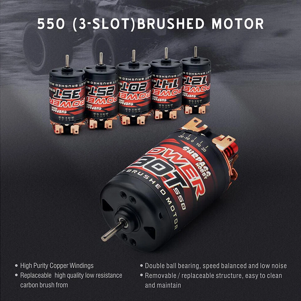 Surpass Hobby 550 12T 14T 20T 30T 35T Brushed Motor+ESC für 1/10 1/12 RC Car - Bild 3 von 4