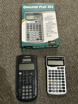 Calculated Industries Qualifier Plus IIIx 3415 Financial Calculator & 2 Others