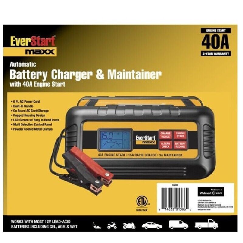 EverStart Maxx 15 Amp Battery Charger and Maintainer with 40 Amp Engine