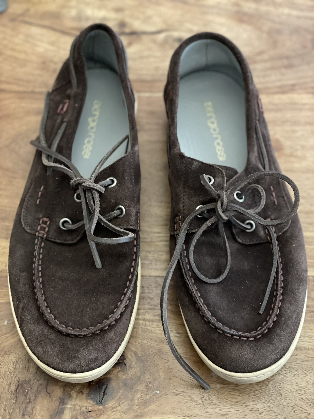 SAOLA Scarpe casual uomo Sergio Rossi scamosciate taglia 6 EU 39 mocassini marroni suola gomma