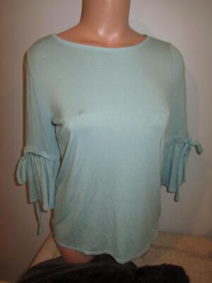 White House Black Market Blue 3/4 tie Sleeve Tee Shirt top tunic Women's XS NEW