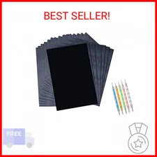 50 Sheets Carbon Paper Black Graphite Paper Transfer Tracing Paper & 5 Pieces Ba