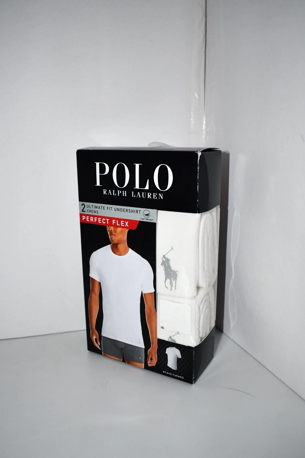 Polo Ralph Lauren WHITE Short Sleeve Crew Neck Undershirts 2-Pack MED #LEMCP2W